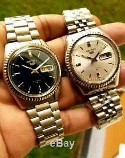 Vintage Classic Pair of Gen 1 Seiko 5 DJ with fluted Bezel Serviced + Warranty