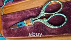 Vintage Clauss USA & SEC/Solingen Scissors in leather case