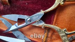 Vintage Clauss USA & SEC/Solingen Scissors in leather case