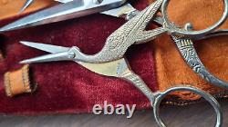 Vintage Clauss USA & SEC/Solingen Scissors in leather case