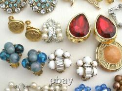 Vintage Clip Earrings Lot of 21 Pair Eisenberg Sarah Cov Napier Cluster Bead