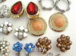 Vintage Clip Earrings Lot of 21 Pair Eisenberg Sarah Cov Napier Cluster Bead