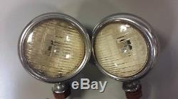 Vintage Cowl Lights 1932 Ford Original Stainless steel Running Lights Pair Lamps