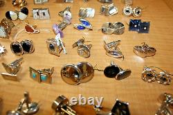 Vintage Cufflinks Lot of 97 Gold & Silver Tone Matching Pairs