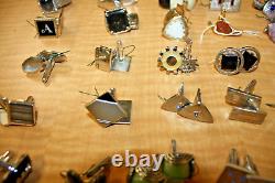 Vintage Cufflinks Lot of 97 Gold & Silver Tone Matching Pairs