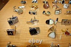 Vintage Cufflinks Lot of 97 Gold & Silver Tone Matching Pairs