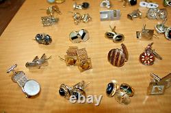 Vintage Cufflinks Lot of 97 Gold & Silver Tone Matching Pairs