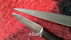 Vintage Dagger Knife Blade Steel Fixed Handle Men's Pair Brass Art Rare Old 20th