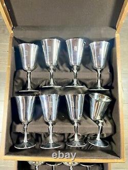 Vintage Deuberti Italy Silver Cup Set Of 16 Goblets & Champagne Stainless
