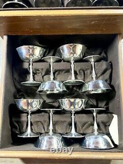 Vintage Deuberti Italy Silver Cup Set Of 16 Goblets & Champagne Stainless