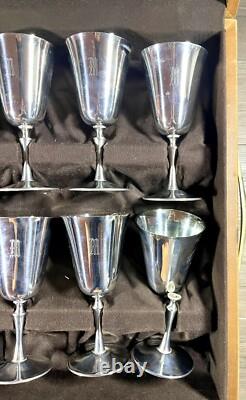 Vintage Deuberti Italy Silver Cup Set Of 16 Goblets & Champagne Stainless