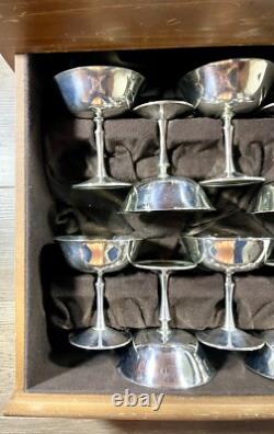 Vintage Deuberti Italy Silver Cup Set Of 16 Goblets & Champagne Stainless