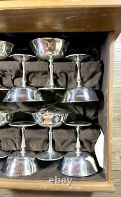 Vintage Deuberti Italy Silver Cup Set Of 16 Goblets & Champagne Stainless