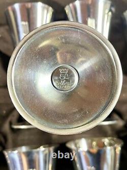 Vintage Deuberti Italy Silver Cup Set Of 16 Goblets & Champagne Stainless