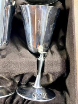 Vintage Deuberti Italy Silver Cup Set Of 16 Goblets & Champagne Stainless