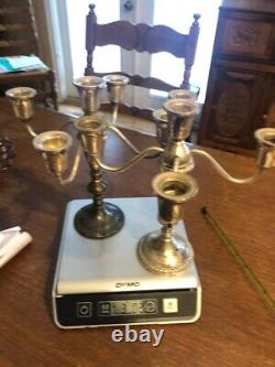 Vintage Duchin Creation Weighted Sterling Pair Candleholders 9.5t X 10w X 10 D
