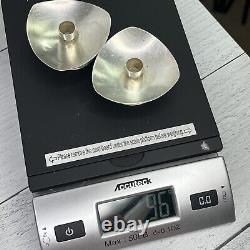 Vintage Durham Sterling Silver Candlestick Holders Pair Mid-Century Modernist