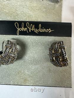 Vintage Earrings John Medeiros Lot 3 Pair Pierced Mixed Metal Deadstock NOS