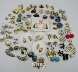 Vintage Earrings LOT (44Pairs) Signed Coro, Lisner, Matisse, AMCO, Goldette, +++