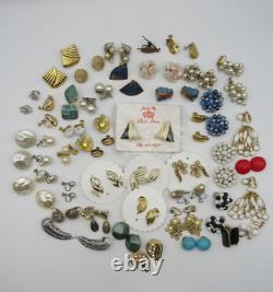 Vintage Earrings LOT (44Pairs) Signed Coro, Lisner, Matisse, AMCO, Goldette, +++