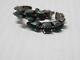 Vintage Edaakie Zuni Pueblo Indian Sterling + Turquoise 1/2 Hoop Earrings