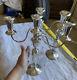 Vintage Elegant Pair Of Fisher Weighted Sterling Convertible Candlebras