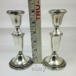 Vintage Empire Silver Company. 925 Sterling Candlestick Pair 6.0 inch 1950/60s