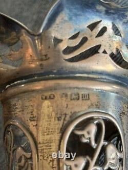 Vintage England Pair Of Sterling Silver 6 Vase # R2489654 Lion Hallmark