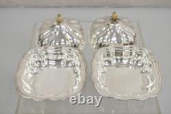 Vintage English Regency Silver Plated Scalloped Covered Dish a Pair