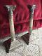 Vintage English Sterling Silver Candlesticks Classical Style Column Pair Read