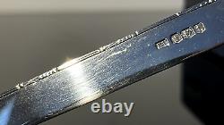 Vintage English sterling silver mother of pearl dessert knife fork 6 pair Boxed
