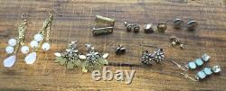 Vintage Estate Earrings Gold & Silver Tone VTG Lot Of 10 Pair