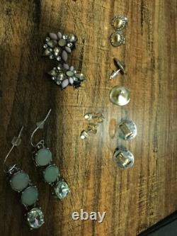 Vintage Estate Earrings Gold & Silver Tone VTG Lot Of 10 Pair