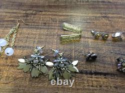 Vintage Estate Earrings Gold & Silver Tone VTG Lot Of 10 Pair