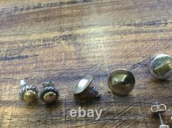 Vintage Estate Earrings Gold & Silver Tone VTG Lot Of 10 Pair
