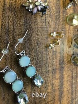 Vintage Estate Earrings Gold & Silver Tone VTG Lot Of 10 Pair