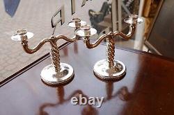 Vintage European Sterling Silver Pair of Candle Holder