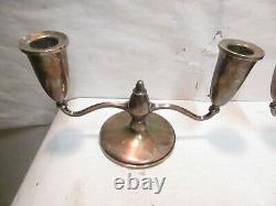 Vintage Fisher Sterling Silver Weighted Candlestick Candle Holders Matched Pair