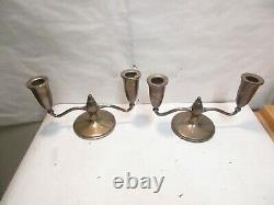 Vintage Fisher Sterling Silver Weighted Candlestick Candle Holders Matched Pair