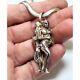 Vintage Freidrich Binder Sterling Silver Snake Chain & Figural Couple Pendant