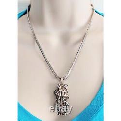 Vintage Freidrich Binder Sterling Silver Snake Chain & Figural Couple Pendant