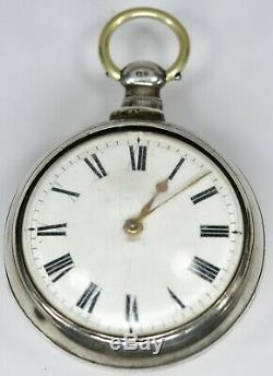 Vintage Fusee Pocket Watch Silver Pair Case