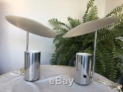 Vintage George Nelson Half Nelson Pair Chrome Lamps for Koch & Lowy MidCentury