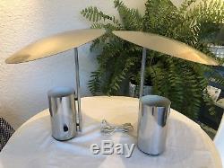 Vintage George Nelson Half Nelson Pair Chrome Lamps for Koch & Lowy MidCentury