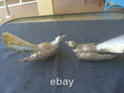 Vintage German Silver Pair Figurine Pheasant