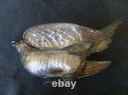 Vintage German Silver Pair Figurine Pheasant