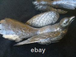 Vintage German Silver Pair Figurine Pheasant