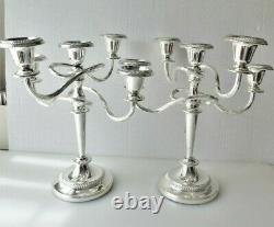Vintage Gift ware -Pair of Candelabras 5 Arm Twisted Silver Plate Candle Hold