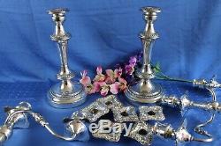 Vintage Goldfeder Silver Co. Large Baroque SilverPlated 3 Light Candelabras Pair