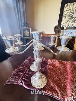 Vintage Gorham Pair Of Sterling Silver Candelabra Candlestick Holders 808/1